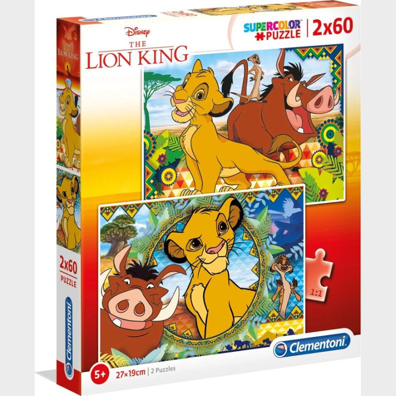 Lvernes Konge Puslespil - Disney - 2x60 Brikker - Clementoni