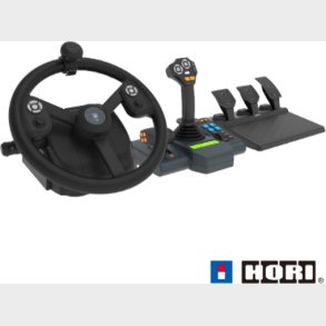 Hori - Farming Control System For Pc (windows 11/10) For Farming Simulator With Full-size Steering Wheel, Control Panel & Pedals