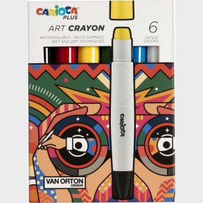 Carioca Plus - Art Crayon - Fedtfarver - Vandoplselige - 6 Farver