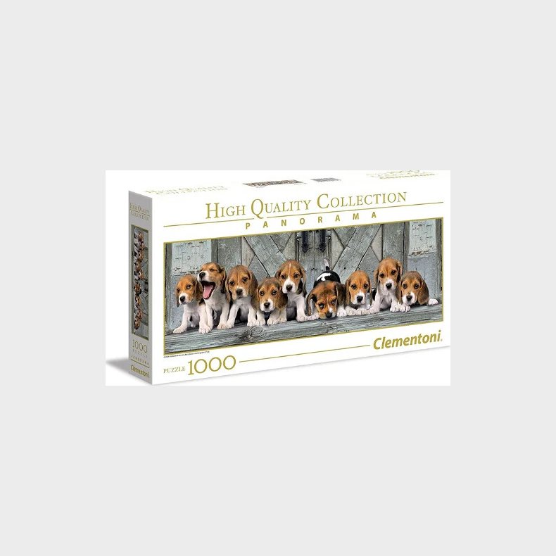 Clementoni Puslespil - Beagles - High Quality Panorama - 1000 Brikker