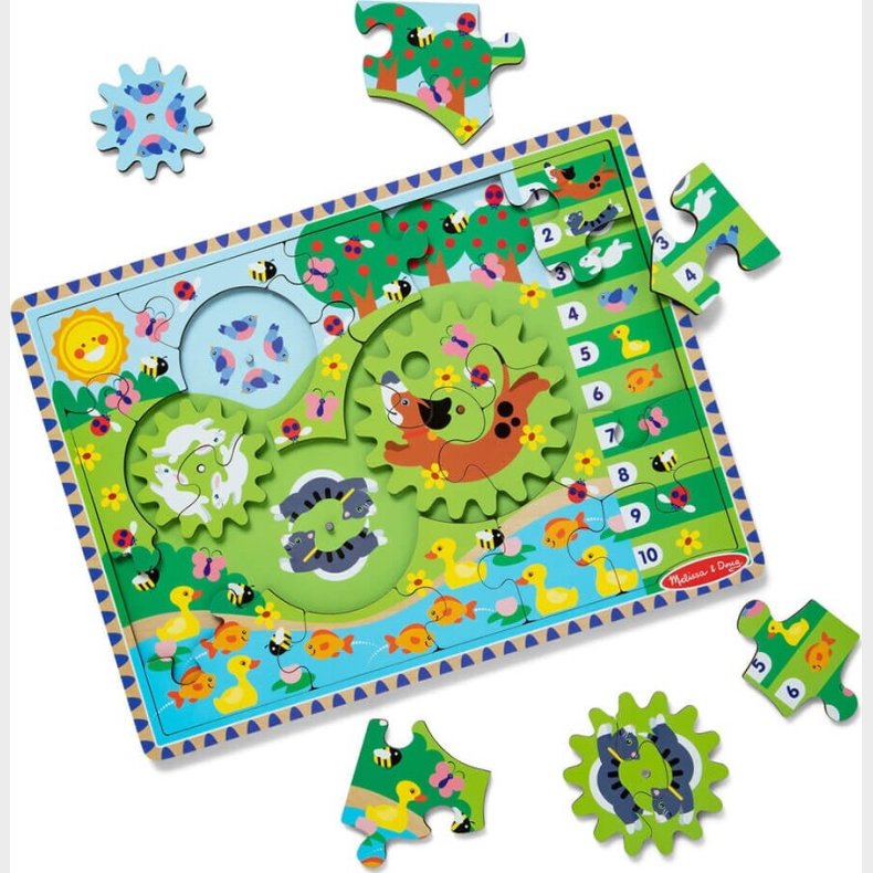 Melissa And Doug Puslespil I Tr - Dyr - Gear Puslespil - 24 Brikker