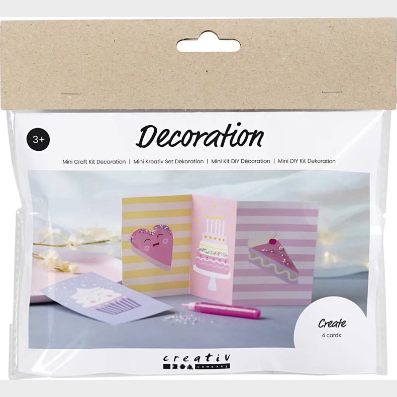 Mini Diy Kit Dekoration - Kager - Pastelgul - Pastellilla - Pastelpink