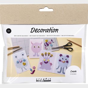 Mini Diy Kit Dekoration - Monstercollage - Pastelbl - Pastelgrn - Pastelpink - Pastellilla