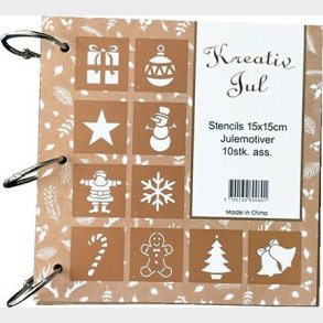 Stencils Julemotiver 15x15cm 10stk. Ass.