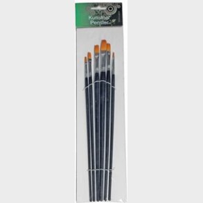 Kunstnerpenselst Syntetisk Flad 6stk - Pensel Nr. 1,3,5,7,9,11 - Artino