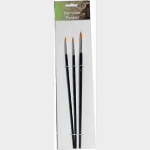 Kunstnerpenselst Syntetisk Rund 3stk - 4,6,10 - Artino