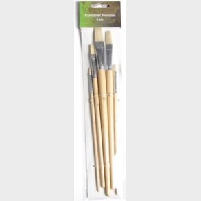Kunstnerpenselst Natur Skaft 5stk - Artino