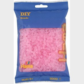 Hama Midi Perler - 3.000 Stk. - Transparent Pink - 201-72