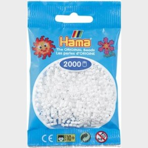 Hama Mini Perler - Hvid - 2.000 Stk. - 501-01