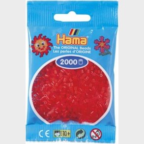 Hama Mini Perler - Transparent Rd - 2.000 Stk. - 501-13