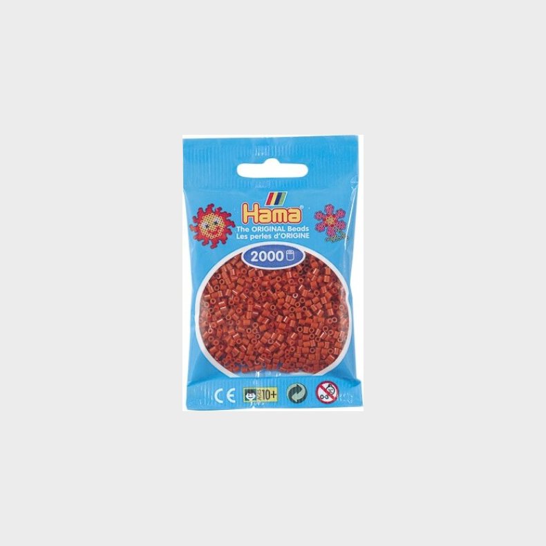 Hama Mini Perler - Rdbrun - 2.000 Stk. - 501-20