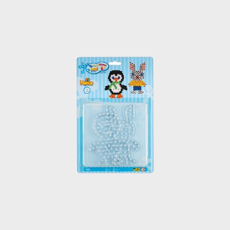 Hama Maxi Perleplader - Pingvin Og Kanin - Transparent - 8106