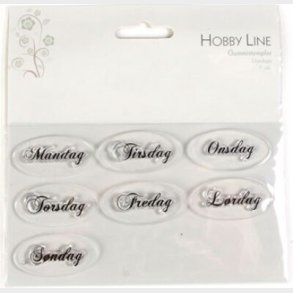 Stempelmotiver Ugedage Ca. 22x45mm 7stk. - Hobby Line