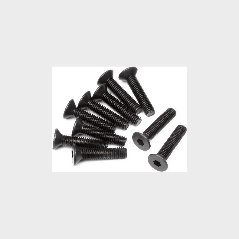 Flat Head Screw M3x14mm (hex Socket/10pcs) - Hp100556 - Hpi Racing