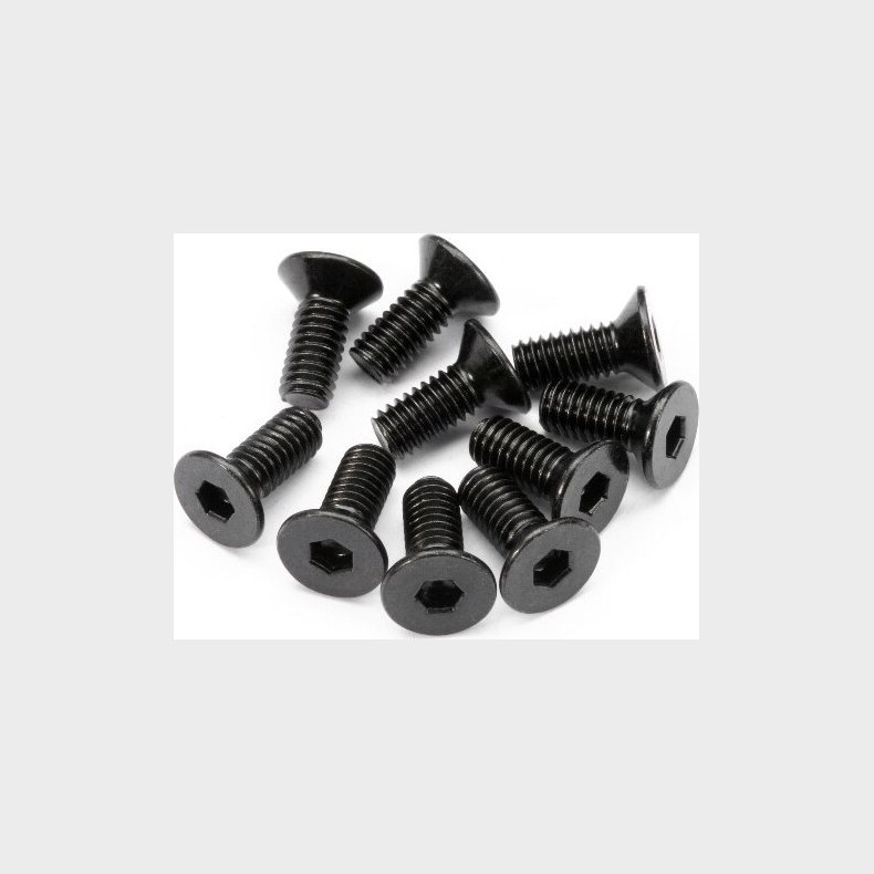 Flat Head Screw M4x10mm (hex Socket/10pcs) - Hp94529 - Hpi Racing