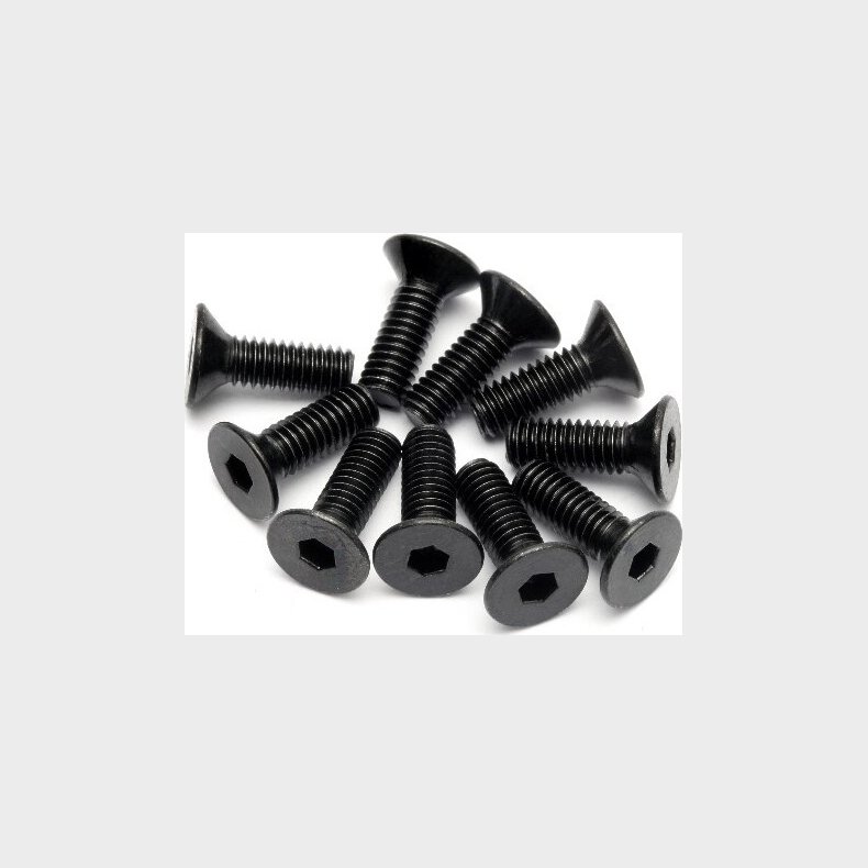 Flat Head Screw M4x12mm (hex Socket/10pcs) - Hp94530 - Hpi Racing