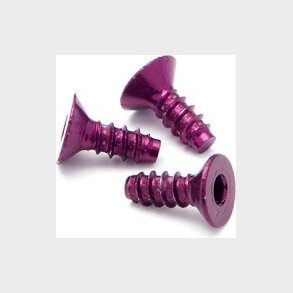 Alu Tp Flat Hd Screw 3 X8mm Hex Socket/purple/5pc - Hpz076 - Hpi Racing
