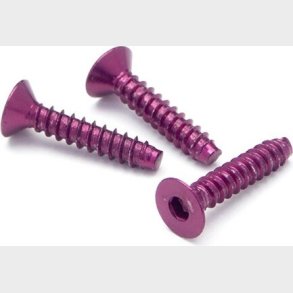 Alu Tp Flat Hd Screw 3 X15mm Hex Socket/purple/5pc - Hpz079 - Hpi Racing