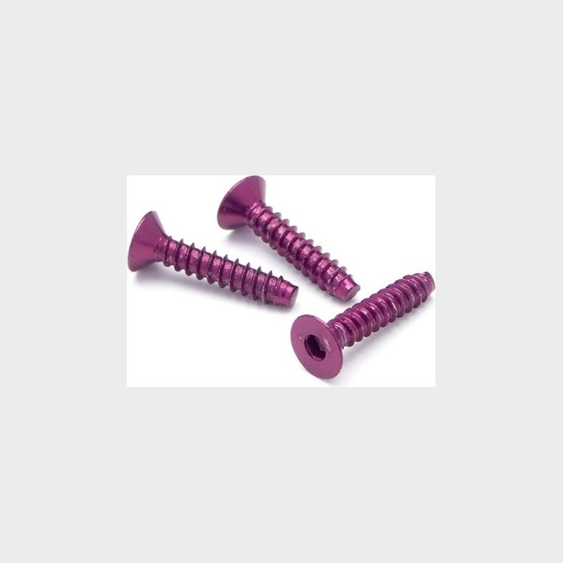 Alu Tp Flat Hd Screw 3 X15mm Hex Socket/purple/5pc - Hpz079 - Hpi Racing