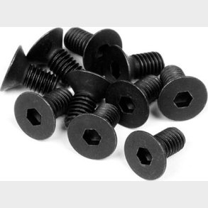 Flat Head Screw M3x6mm (hex Socket/10pcs) - Hpz081 - Hpi Racing