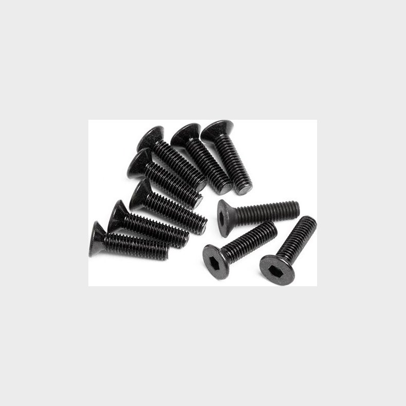 Flat Head Screw M3x12mm (hex Socket/10pcs) - Hpz084 - Hpi Racing