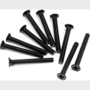 Flat Head Screw M3x26mm (10pcs) - Hpz349 - Hpi Racing
