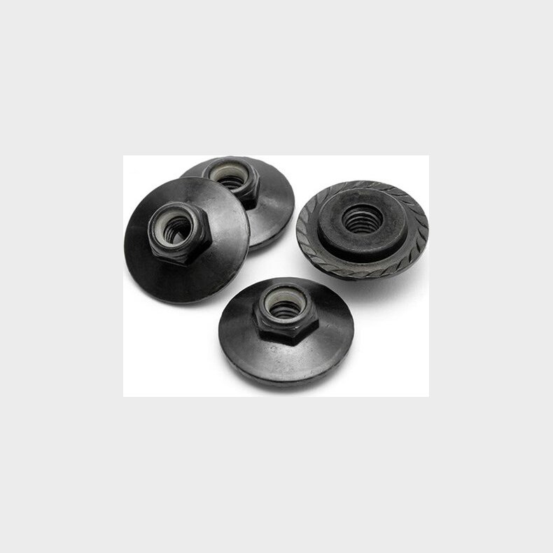 Flanged Lock Nut M5x8mm (black/4pcs) - Hpz680 - Hpi Racing