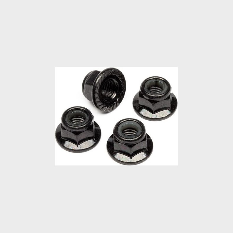 Flanged Lock Nut M5 (black/4pcs) - Hpz682 - Hpi Racing