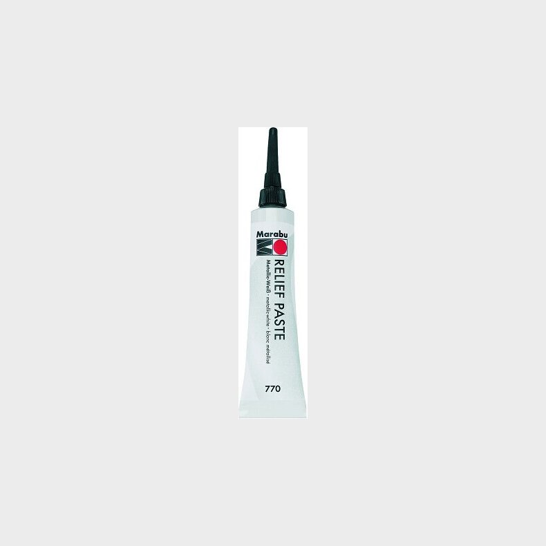 Marabu - Relief Paste - Metallisk Hvid - Glasmaling - 20 Ml