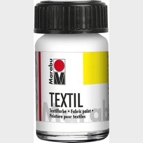 Tekstil Maling - Hvid - Textil - 15 Ml - Marabu
