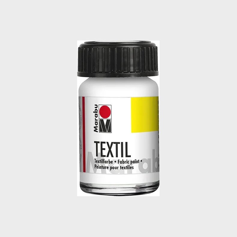 Tekstil Maling - Hvid - Textil - 15 Ml - Marabu