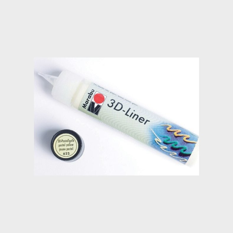 Marabu - 3d Liner - Pastel Gul - 25 Ml