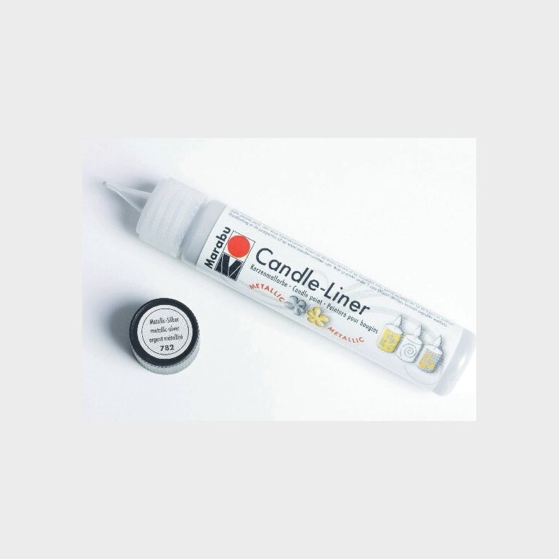 Marabu - Candle Liner - Metallic Slv - Maling Til Lys - 25 Ml