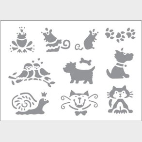 Marabu - Stencil - Venner Selvklbende Maleskabelon - A5