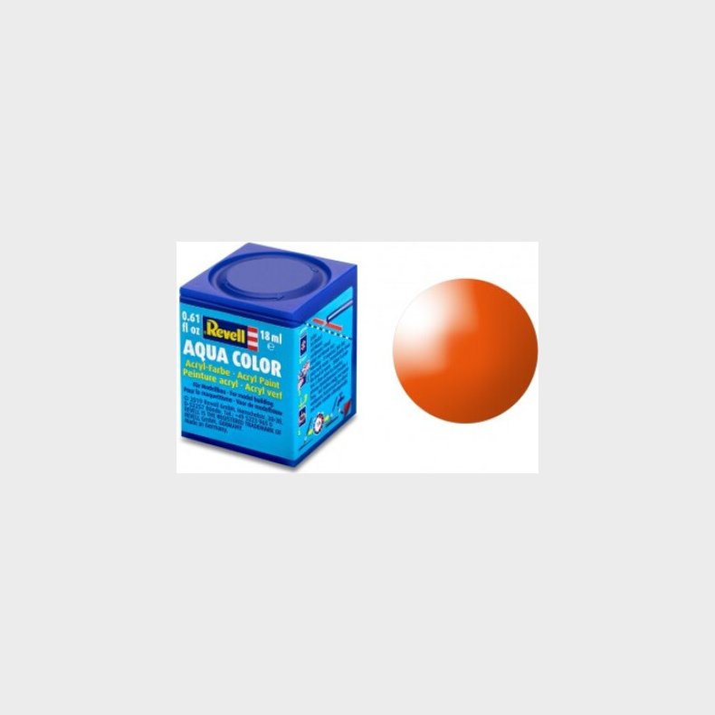 Revell - Maling - Aqua Color Gloss Orange Acrylic - Ral 2004 - 18 Ml - 36130