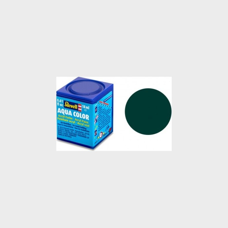 Revell - Maling - Aqua Color Matt Black-green Acrylic - 18 Ml - 36140