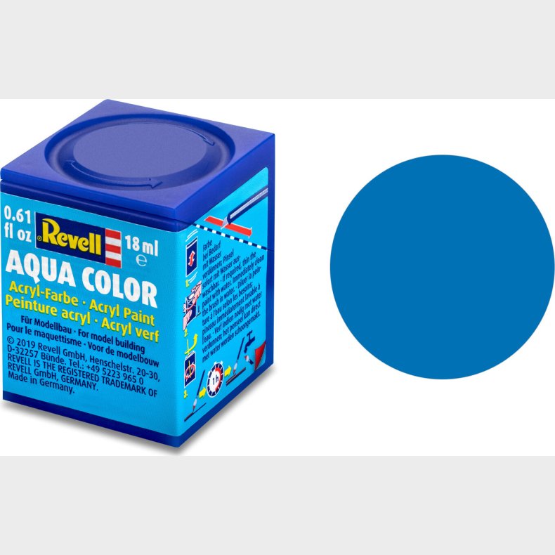 Revell - Maling - Aqua Color Matt Blue Acrylic - Ral 5000 - 18 Ml - 36156
