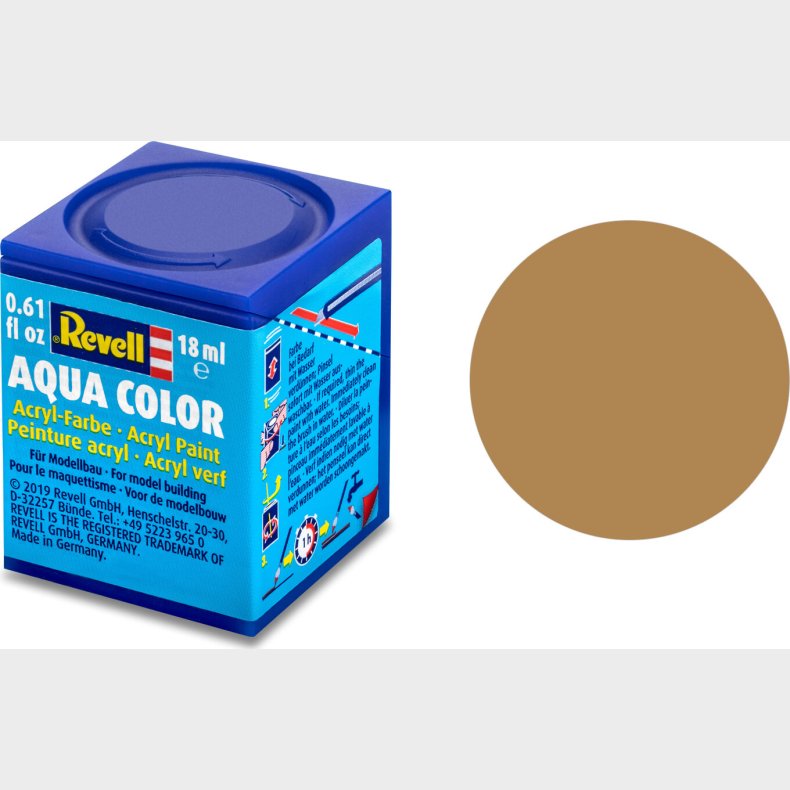 Revell - Maling - Aqua Color Matt Ochre Brown - Ral 1011 - 18 Ml - 36188