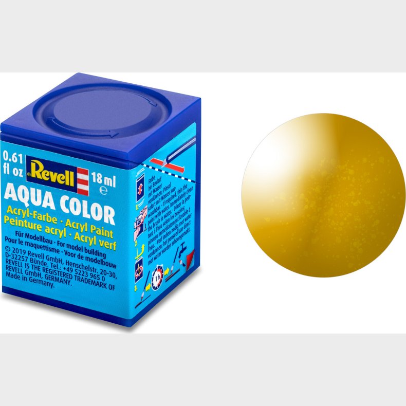 Revell - Maling - Aqua Color Metallic Brass Acrylic - 18 Ml - 36192