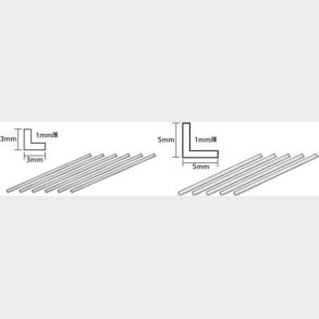 Tamiya - Plastic Beams - Clear - 5 Mm L-shaped - 5 Stk - 70205