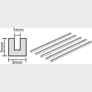 Tamiya - Plastic Beams - Clear - 3 Mm U-shaped - 5 Stk - 70207