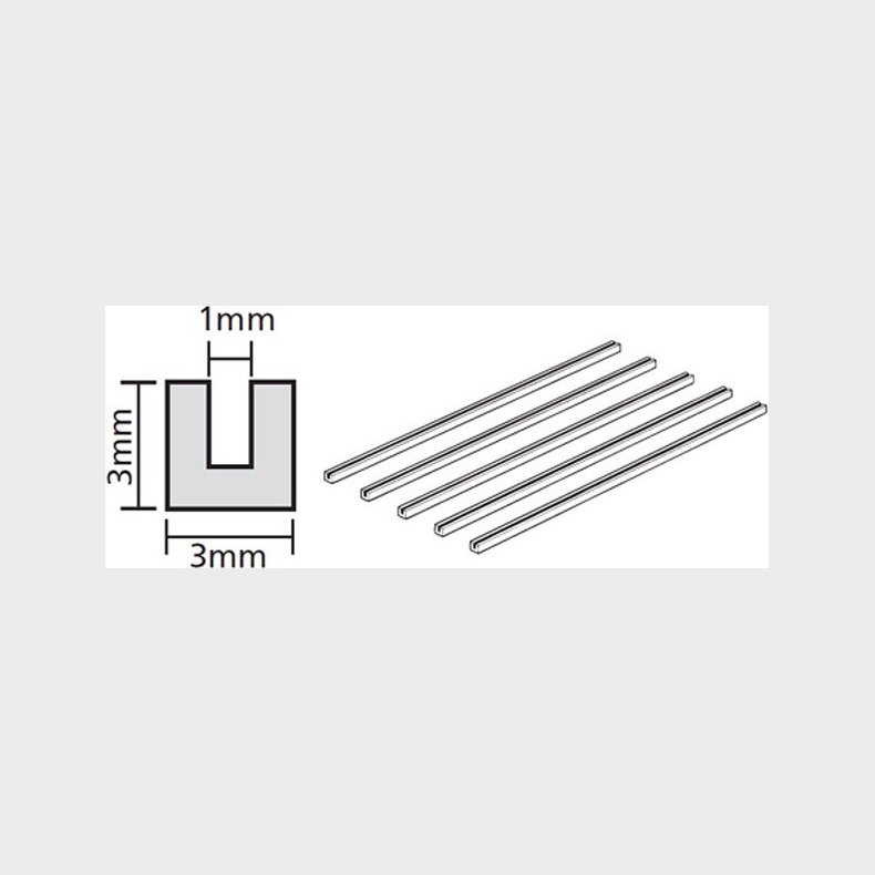 Tamiya - Plastic Beams - Clear - 3 Mm U-shaped - 5 Stk - 70207