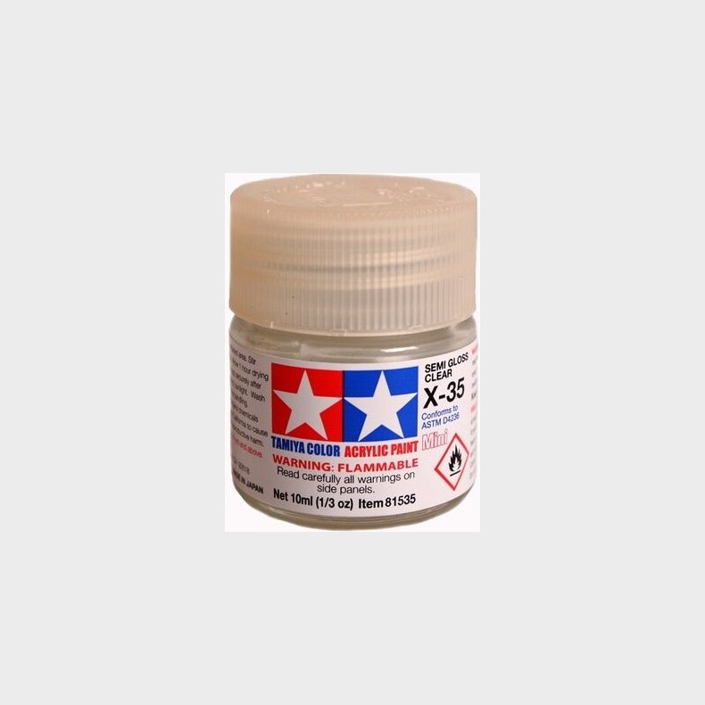 Tamiya - Acrylic Mini - X-35 Semi Gloss Clear 10 Ml - 81535