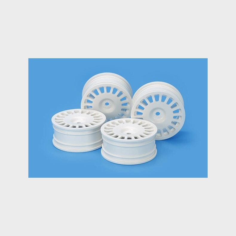 Medium-narrow Rally Dish Wheels (24mm, +0, White) - 54851 - Tamiya