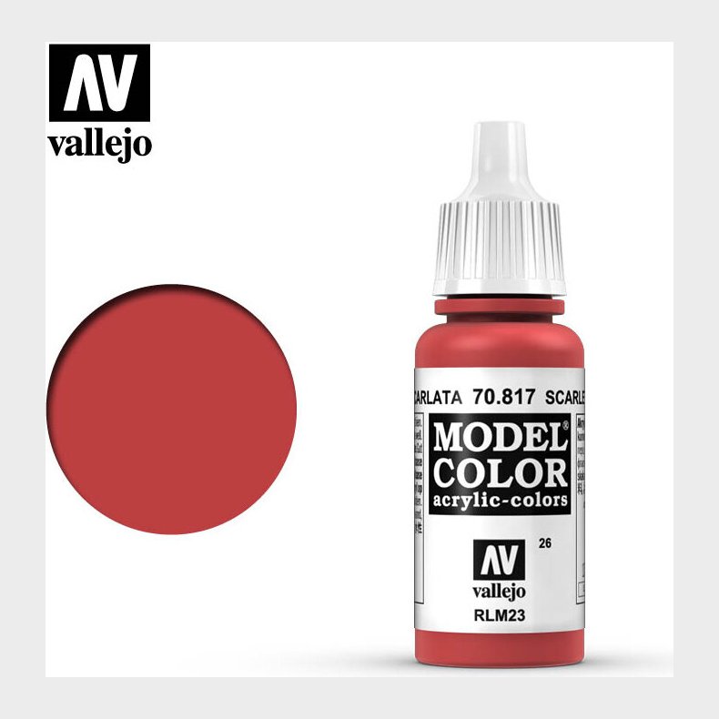 Vallejo - Model Color - Scarlet Mat - 17-18 Ml - 70817
