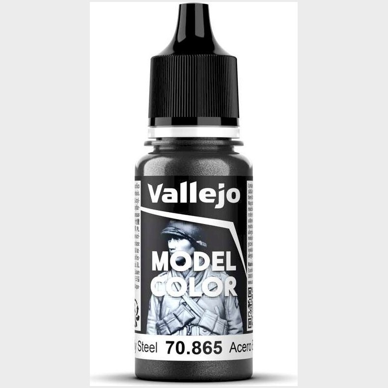 Vallejo - Model Color - Oily Steel Metallic - 17-18 Ml - 70865