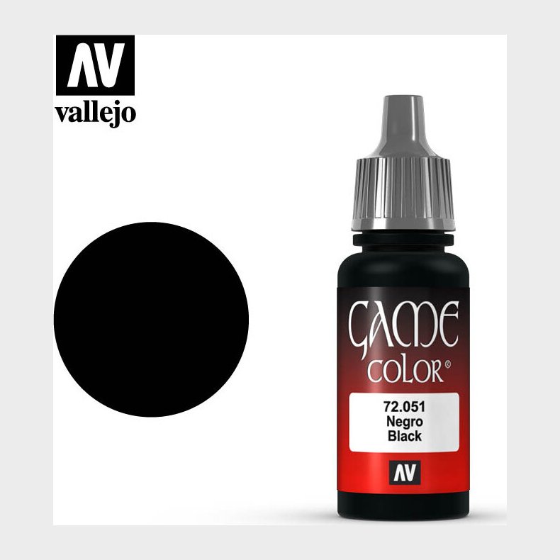 Vallejo - Game Color - Black Mat - 18 Ml - 72051