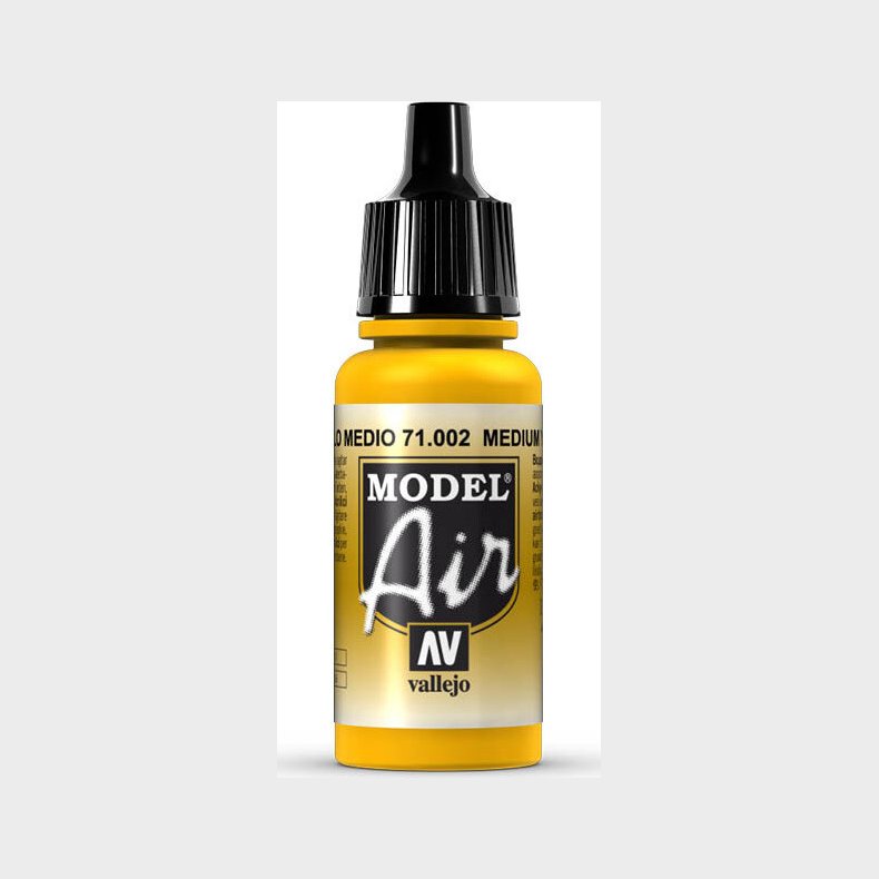 Vallejo - Model Air - Medium Yellow Mat - 17 Ml - 71002