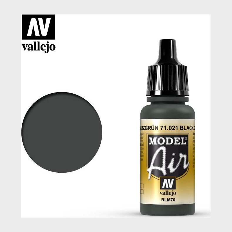 Vallejo - Model Air - Black Green Rlm70 Mat - 17 Ml - 71021
