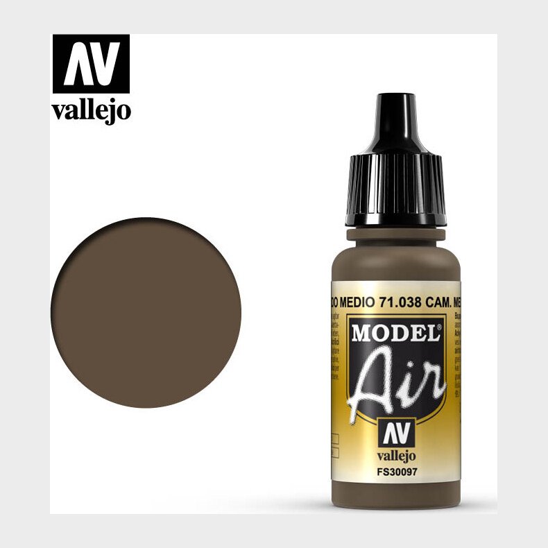 Vallejo - Model Air - Camouflage Medium Brown Mat - 17 Ml - 71038